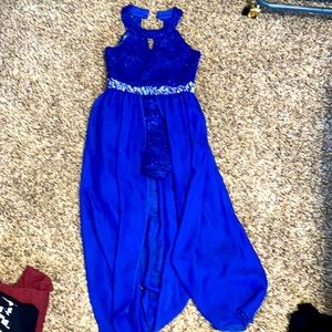 Speechless girls high neck maxi romper dress